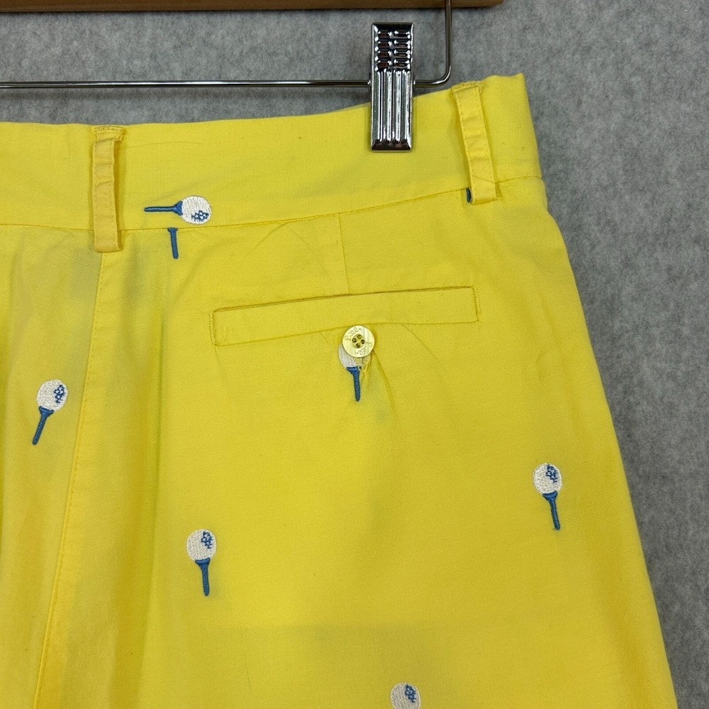 Lilly Pulitzer Golf Tee Embroidered Yellow Shorts Vintage 90s Prep Womens Sz 6 - Picture 8 of 11
